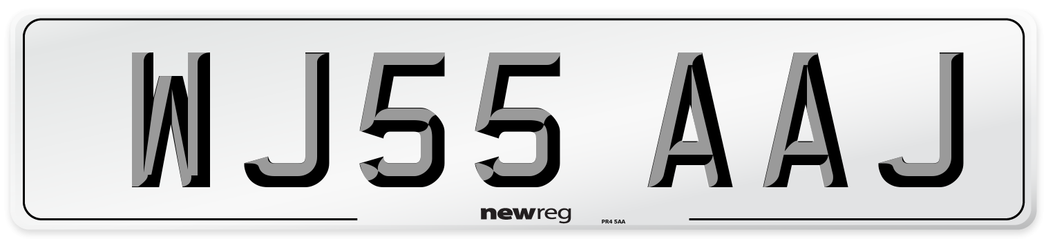 WJ55 AAJ Number Plate from New Reg